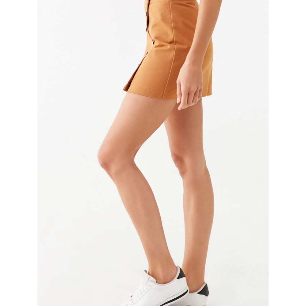 Tan/Light Pink Suede Mini Skirt - Picture 2 of 5